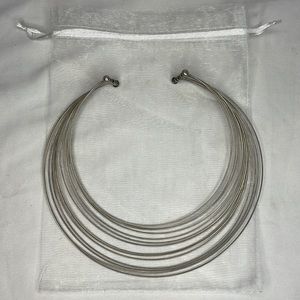 Vintage 925 sterling silver multi-band choker necklace